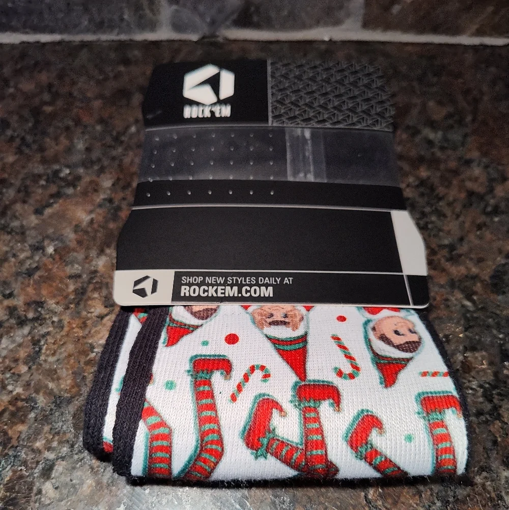 Rock Em Socks Elf Griddy Patterned Christmas Socks
